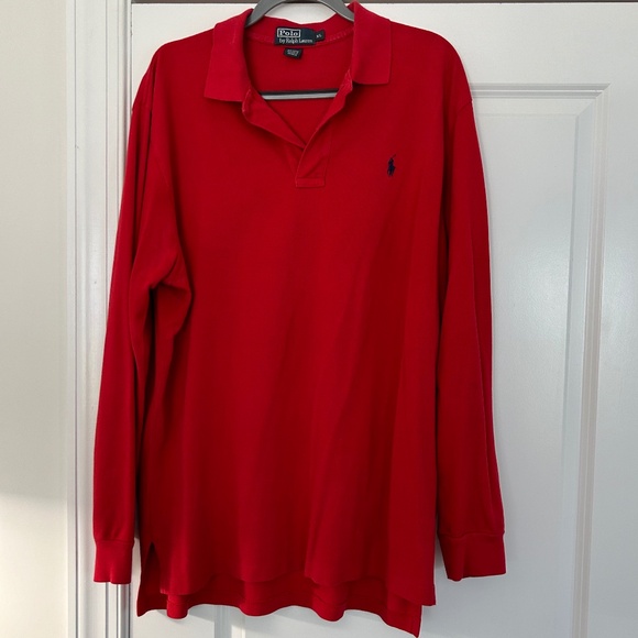 Polo by Ralph Lauren Men's Long Sleeve Polo Shirt/Red - Picture 1 of 3
